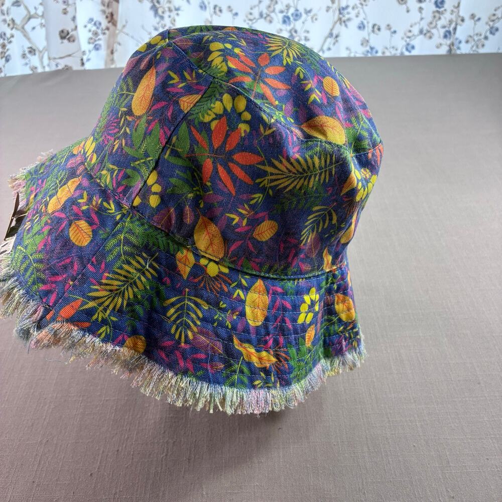 Little Brownie Tropical Floral Bucket Hat Frayed Brim Women’s NWT - Picture 4 of 10